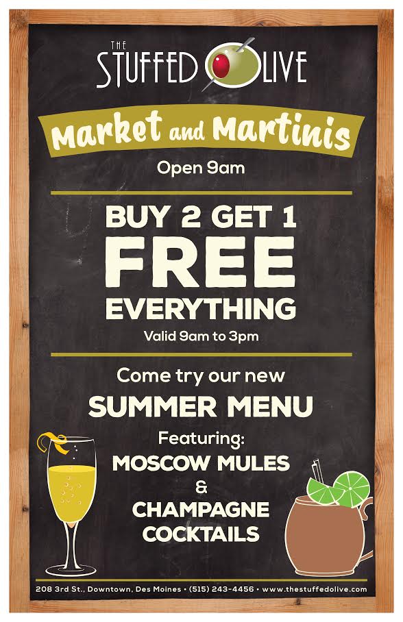 Stuffed Olive Market and Martinis